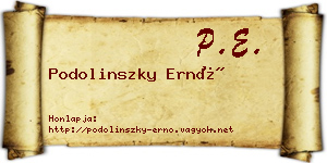 Podolinszky Ernő névjegykártya